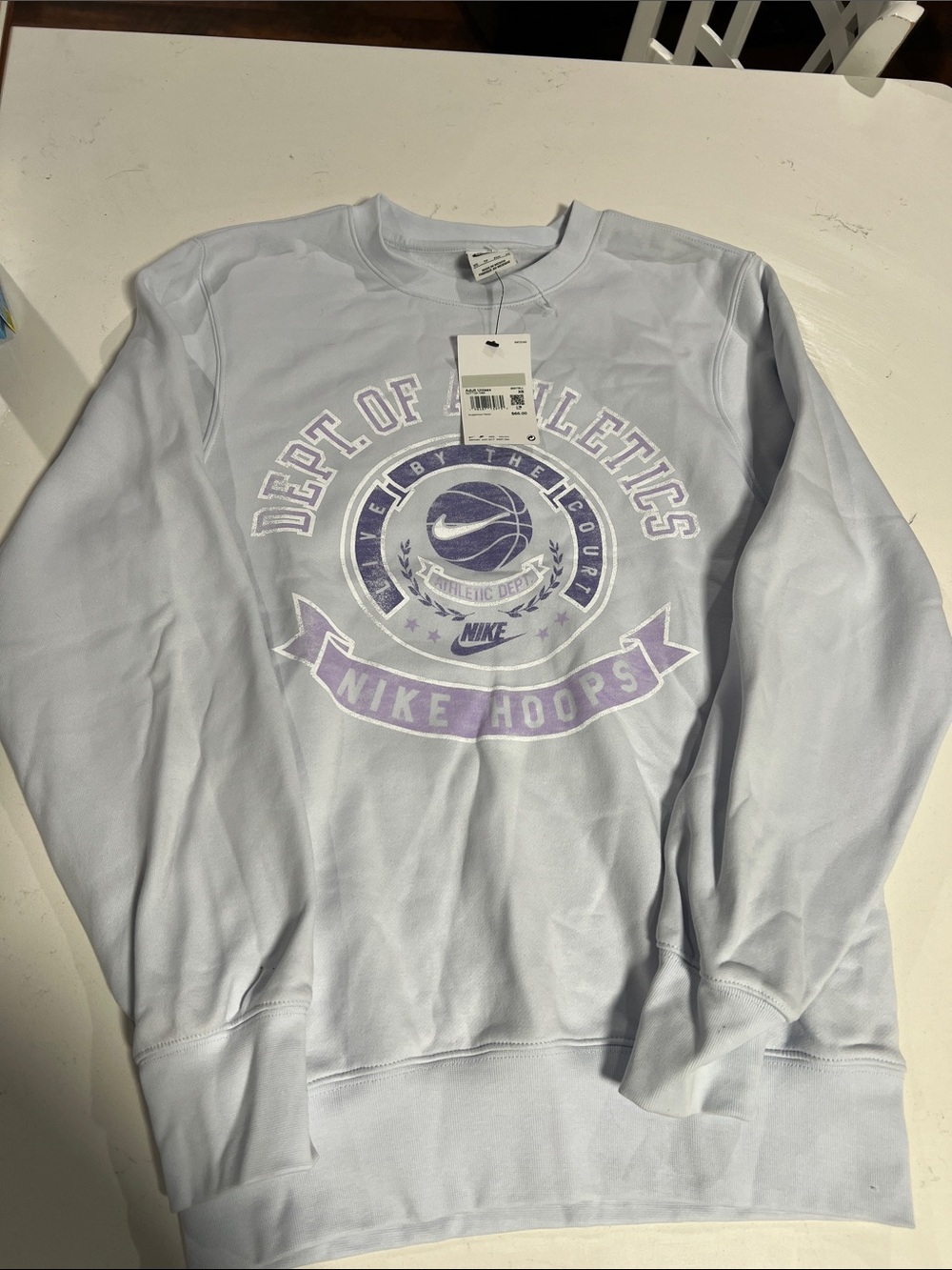 Nike Lavender Crewneck Sweatshirt with Nike Hoops Graphic